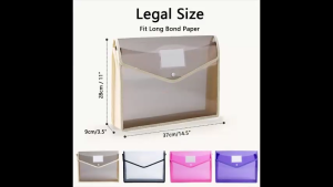 File Organizer Folder Document Paper Large Capacity Long Size Storage Pouch Waterproof Button Office