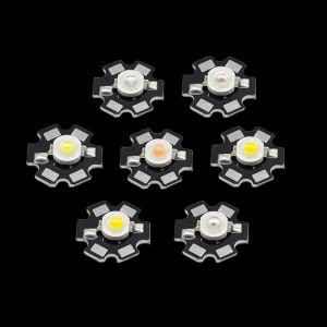 10pcs 1W 3W 5W High Power LED Lamp Diodes Full Spectrum Warm Cold Natural White Red Green Royal Blue UV RGB With 20mm Star PCB