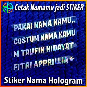 (Dapat 3 Lembar) Cetak Namamu Jadi Sticker Cutting Hologram Sticker Custom Nama Request Nama