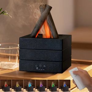Flame Humidifier Fragrance Diffuser Aroma Humidifier Aromatherapy Essential Oil Diffuser with Night Light and Remote Control