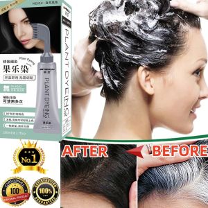 Ready stock original black root coverage plant hair dye colour herb healthy hair care hair salon Pewarna rambut100ml植物染發劑