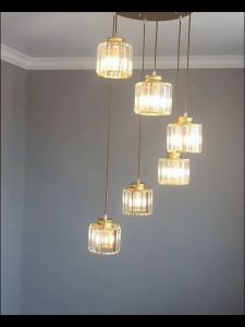 Luxury Round Chandelier & Adjustable Length Ceiling Light
