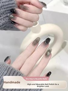 MONLEYTA | Handmade Nail Art Stickers Luxury Style Short To Medium Length Wearable False Nails Premium Feel New 2025 Manicure Patch