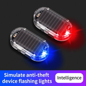 LED Car Solar Energy Wireless Anti-Theft Warning Light Flashing Caution Lamp Alarm Fake Anti-Theft Decorative Light