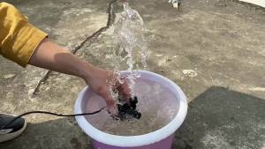 50W 800L / H DC 12V เสียงรบกวนต่ำ Brushless ชุดปั๊มน้ำพลังงานแสงอาทิตย์สำหรับสระว่ายน้ำสีดำ