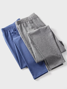 Mens Slim Fit Cotton Thermal Pants High Elasticity mid Waist Single Layer Knitted Pure Color Bottom Line Thermal Underwear