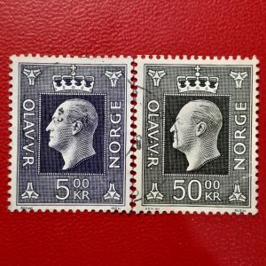 Prangko Norwegia klasik koleksi kuno 2 pcs USED