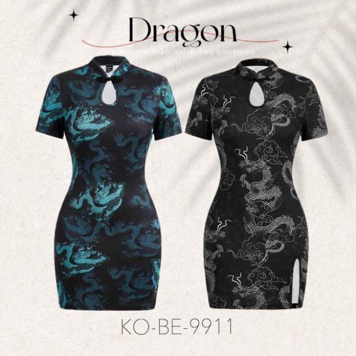 Dragon 🐲 เดรสมังกร ชุดกี่เพ้า ชุดตรุษจีน ชุดจีน 🐉 พร้อมส่งจากไทย 🇹🇭 ...