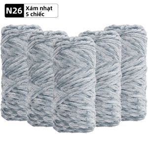5 Cuộn Sợi Nhung Mềm Mại 95g Dùng Làm Chăn Mềm Đan Móc & Đan Len Sợi Polyester Pha Trộn Thân Thiện Với Môi Trường Dùng Làm Đồ Thủ Công Tự Làm