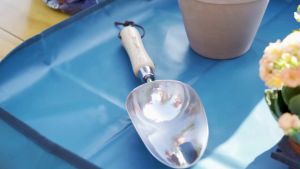 Berry & Bird Stainless Steel Hand Potting Scoop - Ergonomic Gardening Tool for Potting Transferring Soil and Planting