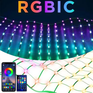 20M 800LED RGBIC Lưới Màn Đèn Dây Linh Hoạt Ma Trận Lưới Cho Tiệc Giáng Sinh Sân Sân Vườn Trang Trí IP65 Chống Thấm Nước