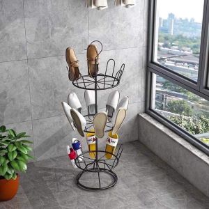 Kệ phơi giầy dép 3 tầng xoay 360 độ CHIAN - Có móc treo Khô nhanh Tiết kiệm không gian - Không ưng hoàn tiền