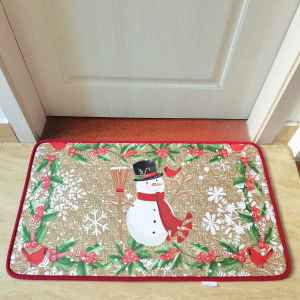 VIKAMA Christmas Snowman Doormat Comfortable and Noise Reducing Entrance Hallway Mat Bedside Rug for Bedroom Home Decor