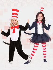 QINGNAN |Halloween Christmas The Cat in the Hat Costume