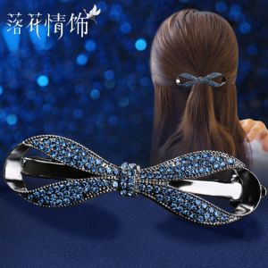 Rhinestone Hairpin Back Head Spring Clip Elegant Head Clip Hair Accessories Ponytail Clip Women South korea Hairpin Adult Clip Headdress