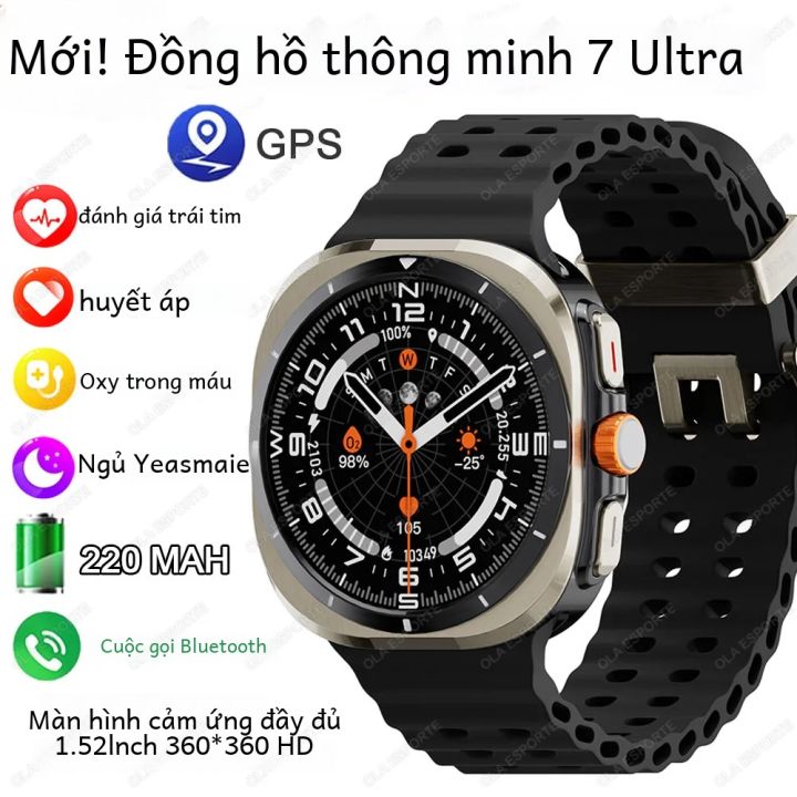 2024 Mới Galaxy Đồng Hồ Thông Minh 7 Ultra 1.52 ''Màn Hình Nam Nữ Theo Dõi Sức Khỏe Đồng Hồ Thể Thao Tương Thích Với Samsung
