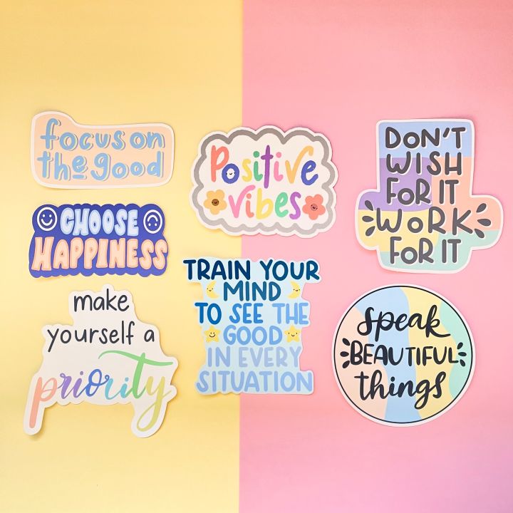 Motivational Quotes Stickers, Positive Quotes, Waterproof stickers ...