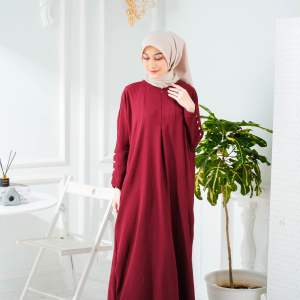 Ameena abaya daily dress crinkle dress tangan kancing busui kekinian wanita