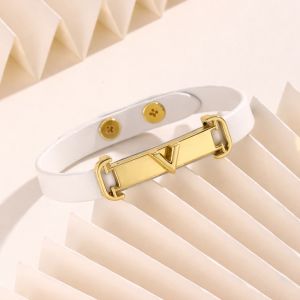 Minimal Geometric Leather Bracelet with Gold-Tone Metal Clasp Adjustable Fashion Wristband for Women Simple Design Daily Wear