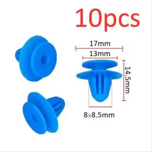 Set 10 đinh tán nhựa (8x8.5mm) màu xanh cho cửa xe hơi - Chốt vít nở nút gài thay thế cho ô tô
