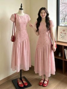 Đầm Dây Tim Hường Phù Hợp Mùa Hè Thích Hợp cho Size Lớn Giúp Gọn Eo