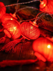 ตกแต่งบ้าน ประดับไฟ LED สีแดงใหญ่ แฮนด์เมด งานแต่งงาน วันหยุดยาว ปีใหม่ ประดับกระดาษแข็ง งานวันเกิด ของขวัญ