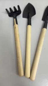 Material: Iron + Wooden handle Unit: 3 product in 1 set Type selection: Old Version Upgrade Version Suitable for digging loosening weeding etc. Product details: Old Version Size(Length x Width): Spade around 21.5 x 4 cm Shovel around 22.5 x 2