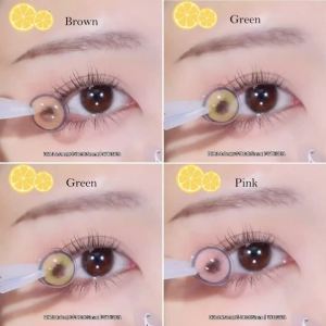 EYESHARE 1 Cặp Kính Áp Tròng Dùng Một Lần Hàng Năm Màu Xanh Lá Cây Nâu Tròng Kính Áp Tròng Trang Điểm Tự Nhiên Tròng Kính Tròn Mỹ Phẩm Để Đeo Hàng Ngày Và Dự Tiệc