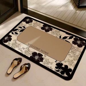 Huimeng Home  Luxury Floor Mat Vintage French bathroom Floor Mat Quick Drying Non-Slip Oval Diatom Mud Floor Mat Carpet Nordic