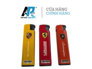 [ Bộ 5 Cái ] Quẹt Khò Tia Xanh TT03 - In Tem Xe - Vỏ Nhôm Màu - Có Bơm Ga