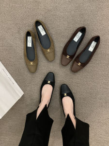 Giày Đế Bằng Kiểu Pháp Cổ Điển Cho Nữ Mùa Xuân Thu Phong Cách Hàn Quốc Giày Đơn Một Bước Thanh Lịch Giày Đế Bằng Phẳng