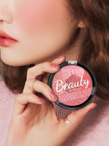 3-in-1 Embossed Petal Blush Eyeshadow Highlighter Compact Palette Multi-color Shading Highlighting Blush for Women