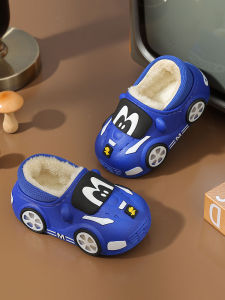 Dép Trẻ Em Bằng Cotton Mùa Đông Chống Thấm Nước Ấm Áp Có Gót Dép Trẻ Em Hoạt Hình PVC Đế PVC Dép Lê Mùa Đông Cho Bé Trai Và Bé Gái