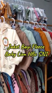 Jaket Bayi Anak Fleece Resleting & Kupluk Baby Lion HBc SNI Size 3-12 Bulan ZJK15