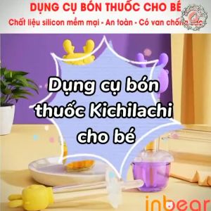 Dụng cụ cho bé uống thuốc uống sữa chống sặc Kichilachi có đầu silicone mềm ống bón sữa cho bé hình tuần lộc sư tử