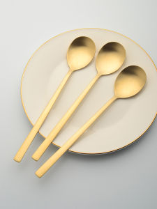 Korean Style Brass Long Spoon Pure Copper Household Restaurant Good-looking Matte Rice Spoon Soup Spoon Spoon Bibimbap Spoon Copper Spoon