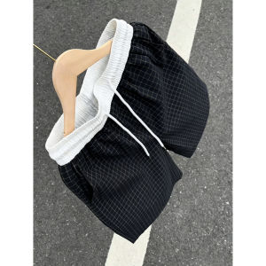 OUMULONG | Checkered Plaid Mens Shorts Breathable Summer