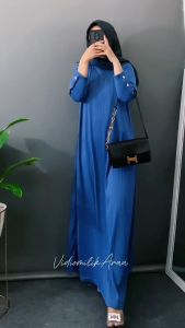 Gamis Inara Kancing di Tangan - Gamis Wanita Polos Simple Elegan 2025