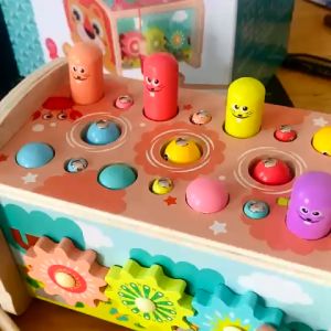 Đồ chơi đập chuột câu cá kèm đàn gỗ đa chức năng đồ chơi đập chuột 5in1 rèn kĩ năng thể chất giáo dục cho bé