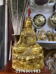 Tượng phật bà Quan Thế Âm Bồ Tát bằng đồng cao 40cm nặng 45kg