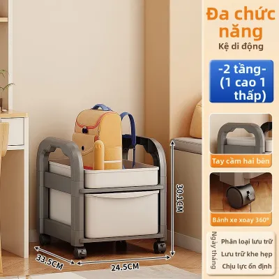 MINGZHIYIFAN | Kệ Lưu Trữ Đa Năng Nhiều Tầng Có Bánh Xe