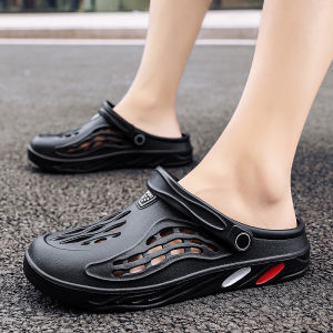 Mens Summer Outdoor Sports Sandals Anti-Odor Water-Proof Hole Hole Slippers Beach Wading Shoes Comfortable Flat Heel EVA