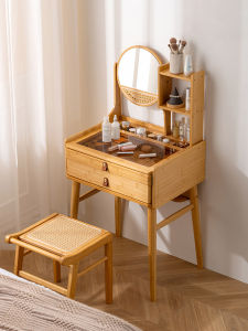 ZHUTING | Japanese Modern Bedroom Vanity Desk with Storage Glass