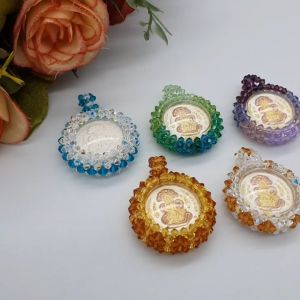 จี้จตุคามรามเทพ กรอบคริสตัลสวารอฟสกี้แท้ ขนาด 3x3cm สามารถใส่ได้ทุกโอกาส ใส่ได้กับสร้อยทุกแบบ รูปถ่ายจากสินค้าจริง