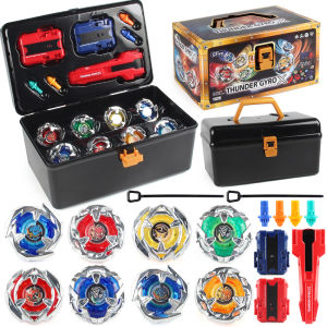 8pcs Beyblade X BX Metal Spinning Top Bey Gyro Bayblade Starter Booster with Launcher Grip+ Storage Box Case Toys Set Gift