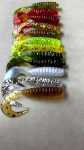 50pcs/box 4cm soft artificial worm grub lure bait 13 colors perch bait for fishing tackle pesca isca softbaits