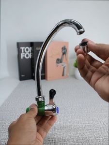 Kran Air Angsa Tancap Tembok Wastafel 1/2 Inch Bahan Plastik ABS Chrome SLT 34-32