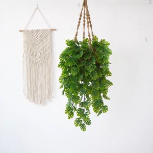 76cm Artificial Green Hanging Plants Ivy Leaves Silk Fake Garland Rattan Vine Fake Foliage Flowers Home Wedding Party DIY indoor Wall Decoration