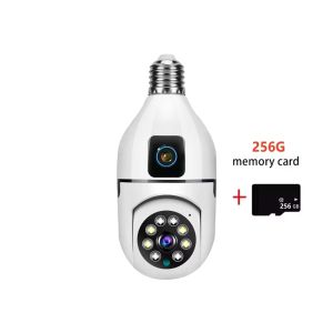 8MP E27 Bulb WIFI Camera 8X Zoom Dual Lens Indoor Surveillance Cam Human Tracking Wireless Two-way Audio 5MP Camera Night Vision