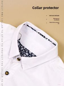 Disposable Shirt Collar Pads Sweatproof Neck Protection for down Jacket Mens White Inner Patch Casual Style Solid Color